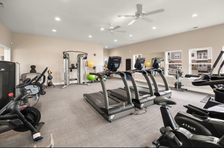Fitness center with treadmills and elipticals